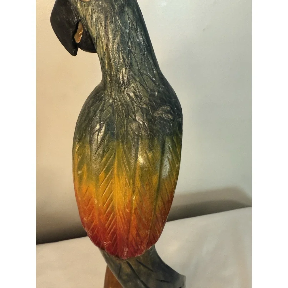 Hand‎ Carved & Painted Wooden Parrot!